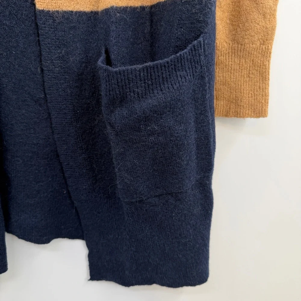 Madewell Kent Coziest Yarn Colorblock Cardigan XS Merino Wool Alpaca Open